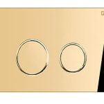 کلید فلاش تانک توکار استیل (1 میل طلایی میرور)کد 21