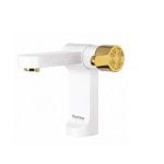 golden & white lizen شیر روشویی دوان مدل لیزن سفید طلایی