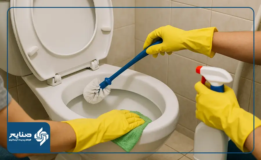 نحوه تمیز کردن توالت فرنگی