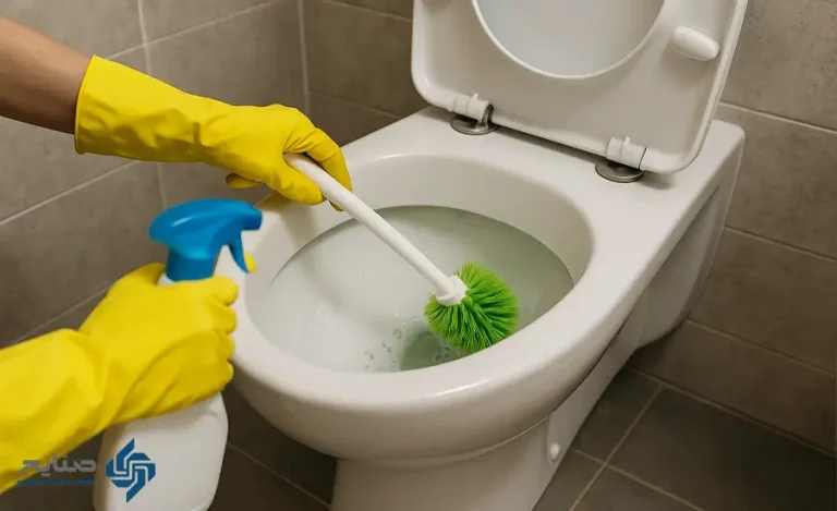 تمیز کردن توالت فرنگی