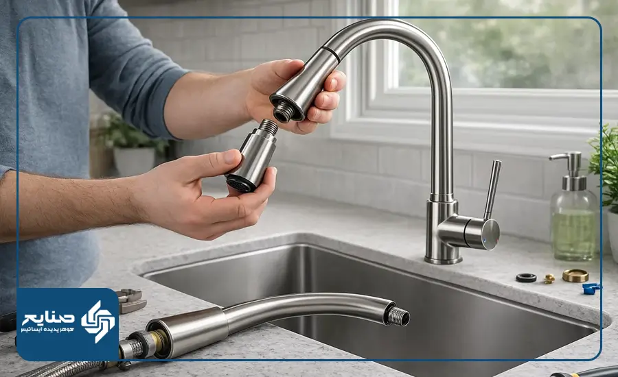 آموزش تعویض علمک شیر ظرفشویی